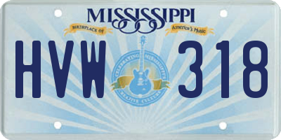 MS license plate HVW318
