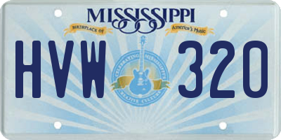 MS license plate HVW320