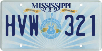 MS license plate HVW321