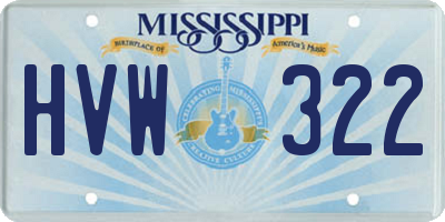 MS license plate HVW322