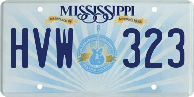 MS license plate HVW323