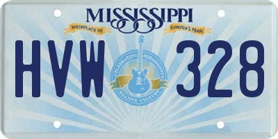MS license plate HVW328