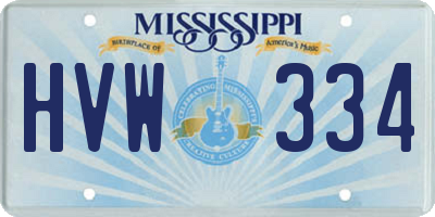 MS license plate HVW334