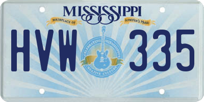 MS license plate HVW335