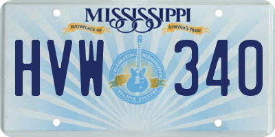 MS license plate HVW340