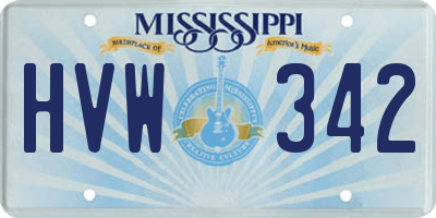MS license plate HVW342