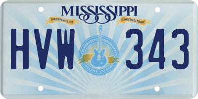 MS license plate HVW343