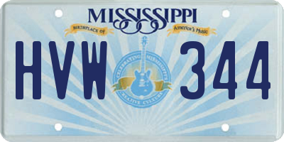 MS license plate HVW344