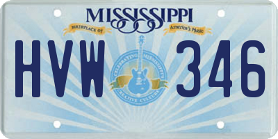 MS license plate HVW346