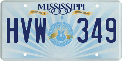 MS license plate HVW349