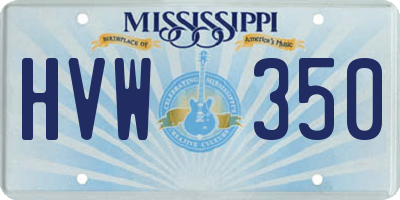 MS license plate HVW350