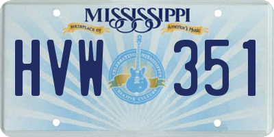 MS license plate HVW351