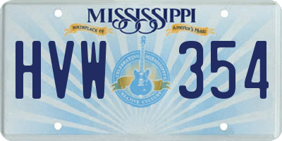 MS license plate HVW354