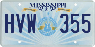 MS license plate HVW355