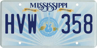 MS license plate HVW358