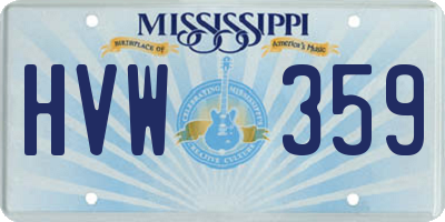 MS license plate HVW359