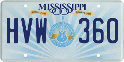 MS license plate HVW360