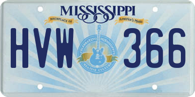 MS license plate HVW366