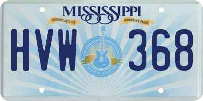 MS license plate HVW368