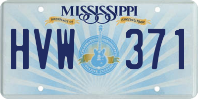 MS license plate HVW371