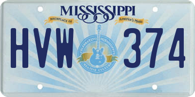 MS license plate HVW374
