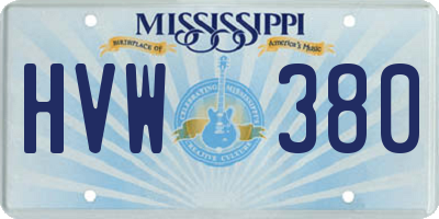 MS license plate HVW380