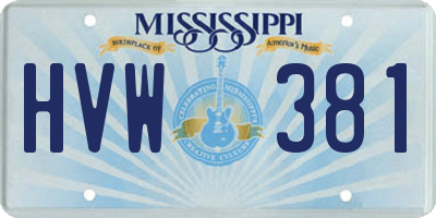 MS license plate HVW381
