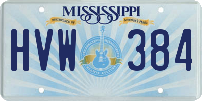 MS license plate HVW384