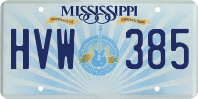 MS license plate HVW385