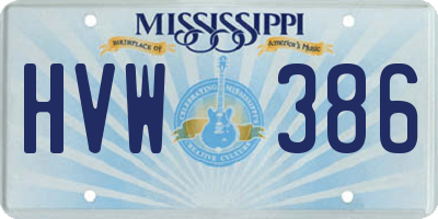 MS license plate HVW386