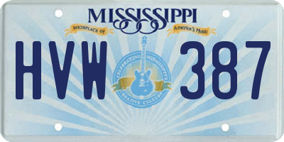 MS license plate HVW387