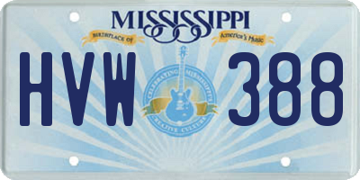 MS license plate HVW388