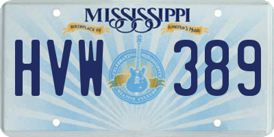 MS license plate HVW389