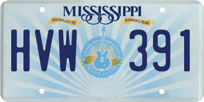 MS license plate HVW391