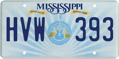 MS license plate HVW393