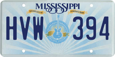 MS license plate HVW394