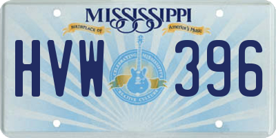 MS license plate HVW396