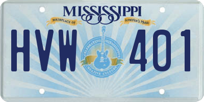 MS license plate HVW401