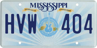 MS license plate HVW404