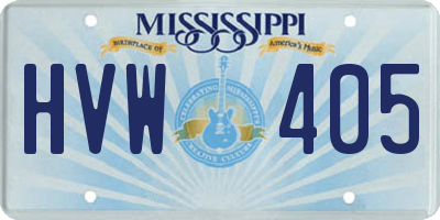 MS license plate HVW405
