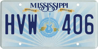 MS license plate HVW406