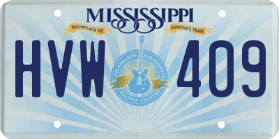MS license plate HVW409