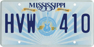MS license plate HVW410