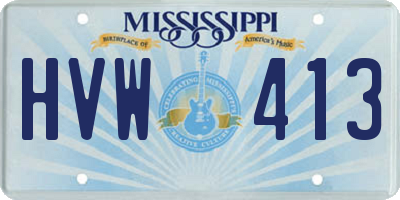 MS license plate HVW413