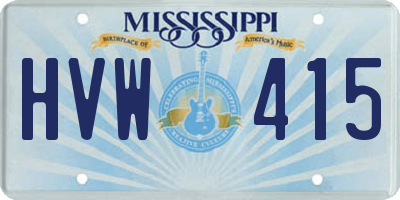 MS license plate HVW415