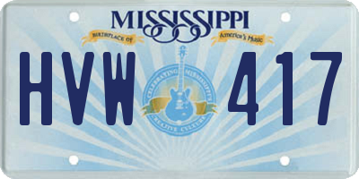MS license plate HVW417