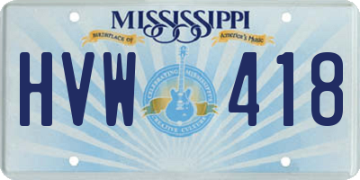 MS license plate HVW418