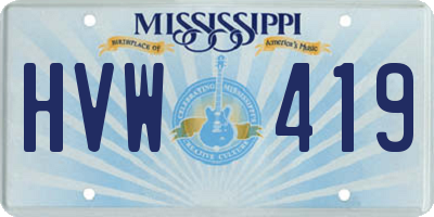 MS license plate HVW419