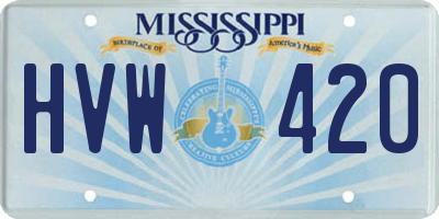 MS license plate HVW420