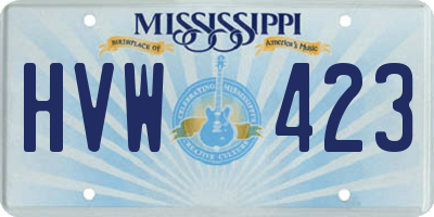MS license plate HVW423